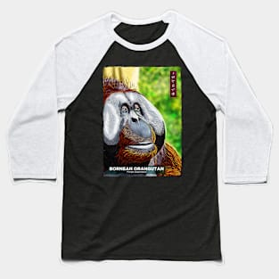 Bornean Orangutan - Black Baseball T-Shirt